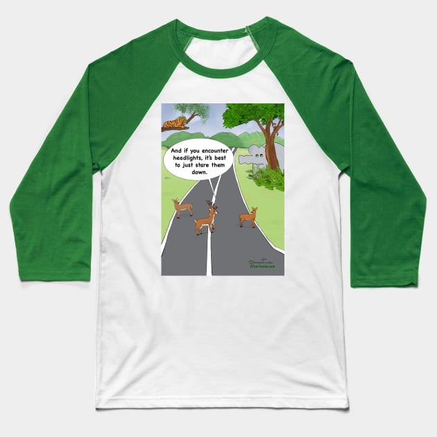 Deer Lessons Baseball T-Shirt by Enormously Funny Cartoons